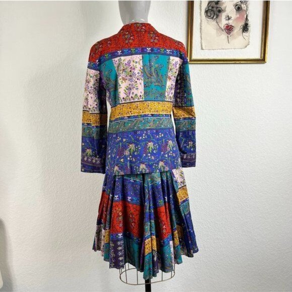 ETRO Milano Paisley Patchwork Floral A Line Swing Skirt - Picture 5 of 10